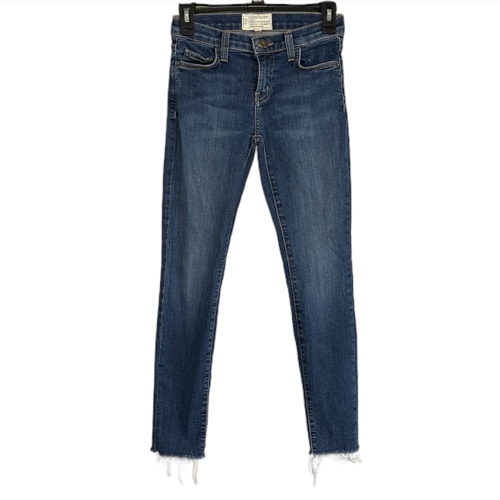 Current Elliott The Stiletto Eastgate Cut Hem Medium Wash Jeans Size 24